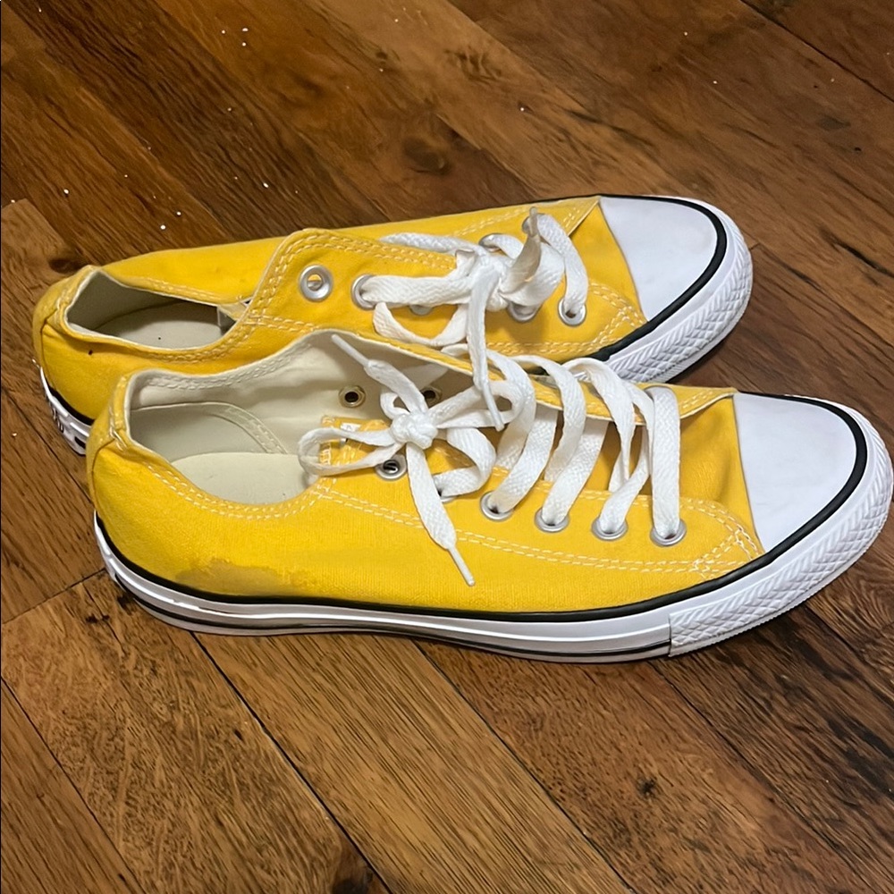 Yellow Canvas Sneakers with White Laces